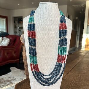 Multicolor Wood Beaded Necklace